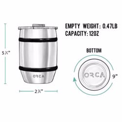 ORCA Whiskey Barrel 12 oz Oak Wood Grain BPA Free Tumbler with Lid