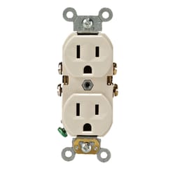 Leviton  15 amps 125 volt Light Almond  Outlet  5-15R  1 pk 