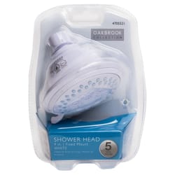 OakBrook White PVC 5 settings Wallmount Showerhead 1.8 gal