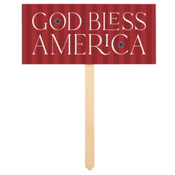 P Graham Dunn Multicolored Wood 12.5 in. H God Bless America Yard Sign