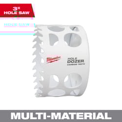 Milwaukee Hole Dozer 3 in. Carbide Tipped 1-7/8 in. L X 1/4 in. D Hole Saw