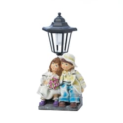 Summerfield Terrace Polyresin 12.75 in. H Sweet Couple Outdoor Solar Decor