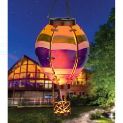Regal Art & Gift Multicolored Glass/Metal 15 in. H X 5 in. L X 5 in. W Hot Air Striped Balloon Lante