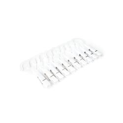 Fox Run Laundry Hooks Clips Clothespin Hangers Plastic White 10 Count,  12-Pack 