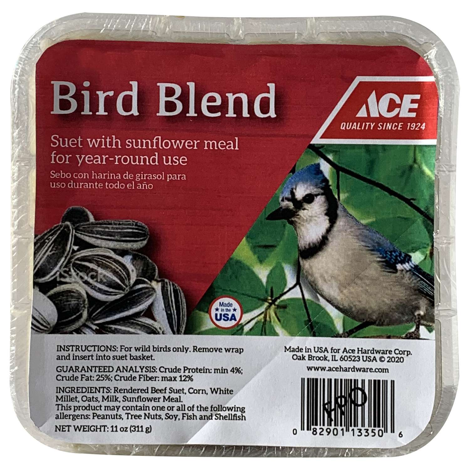 Ace Bird Blend Assorted Species Suet Beef 11 oz. Ace Hardware