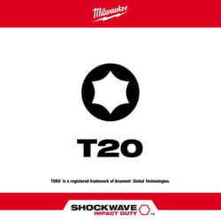 Milwaukee Shockwave Torx T20 X 1 in. L Insert Bit Steel 2 pk