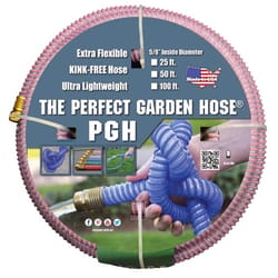 The Perfect Garden Hose 5/8 in. D X 50 ft. L Light Duty Professional Grade Flexible Garden Hose Pink