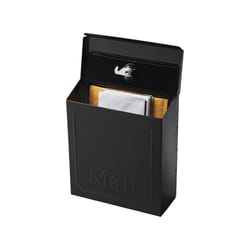 Architectural Mailboxes Townhouse Classic Galvanized Steel Wall Mount Black Mailbox