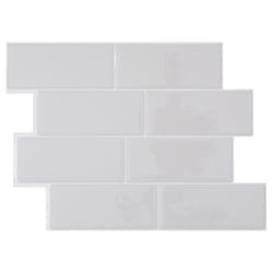 Smart Tiles 8.38 in. W X 11.56 in. L Gray Mosaic Vinyl Adhesive Wall Tile 4 pc