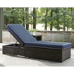 Signature Design by Ashley Grasson Lane Brown Aluminum Frame Relaxer Chaise Lounge Blue