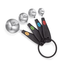 OXO Plastic/Stainless Steel Black/Silver Measuring Spoon Set