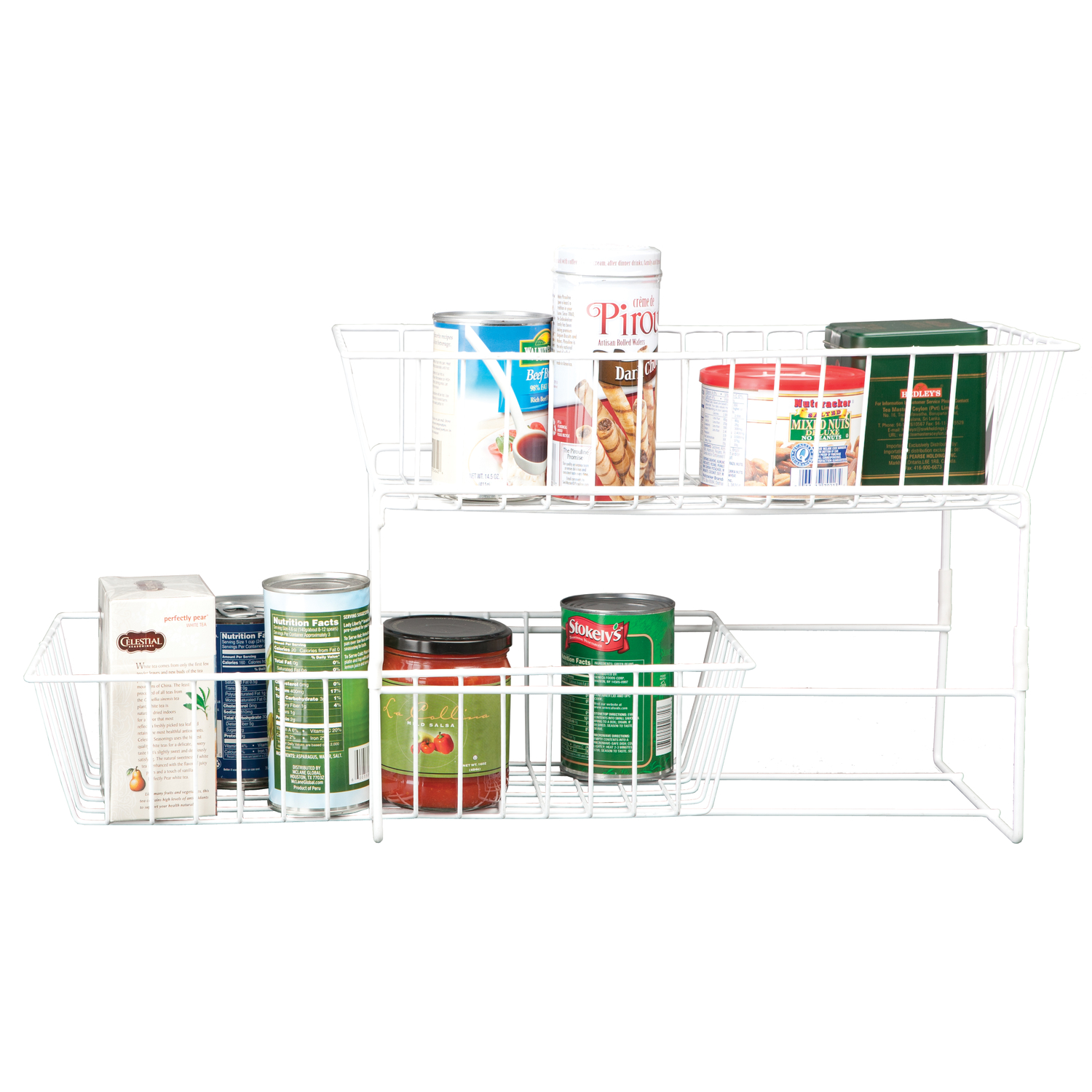 Grayline 17.5 in. L X 8.75 in. W X 12.75 in. H White Tiered Storage ...