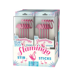 True Pink Plastic Drink Stir Sticks