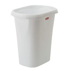 Rubbermaid 13 Gallon Rectangular Spring-Top Lid LinerLock Kitchen, Home, or  Office Wastebasket Trash Can for Tall Trash Bags, White (3 Pack)