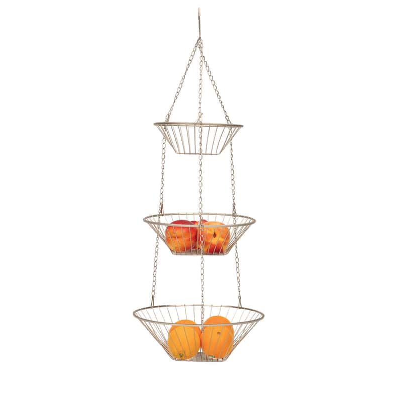 RSVP International Endurance Silver Nickel Wire 3 Tier Hanging Basket Ace Hardware
