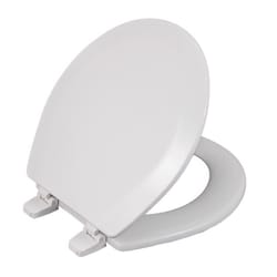 OakBrook Collection Laurel Round White Wood Toilet Seat