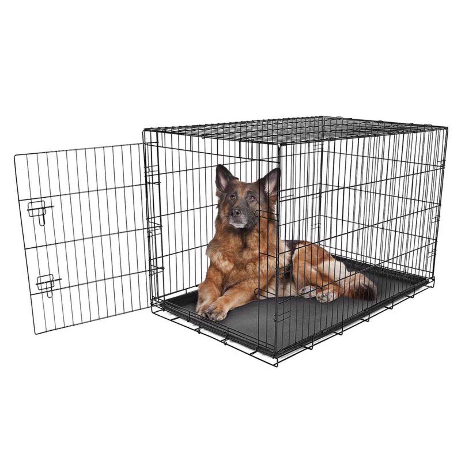 Carlson Extra Large Metal Dog Crate Black 33 in. H X 30 in. W X 48 in. D