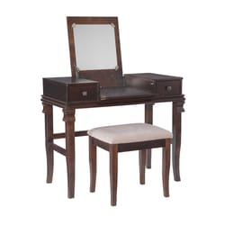 Linon Home Decor Abberly  Modern 35 in. W X 19 in. L Rectangular Vanity Table Set