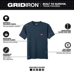 Milwaukee Gridiron M Short Sleeve Men's Round Neck Blue Tee Shirt