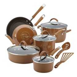 Rachael Ray Aluminum Cookware Set Brown