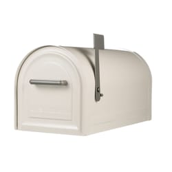 Gibraltar Mailboxes Reliant Contemporary Galvanized Steel Post Mount White Mailbox