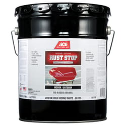 Ace Rust Stop Indoor and Outdoor Gloss High-Hiding White Oil-Based Enamel Rust Preventative Paint 5