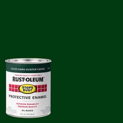 Rust-Oleum Stops Rust Indoor and Outdoor Gloss Dark Hunter Green Oil-Based Protective Paint 1 qt