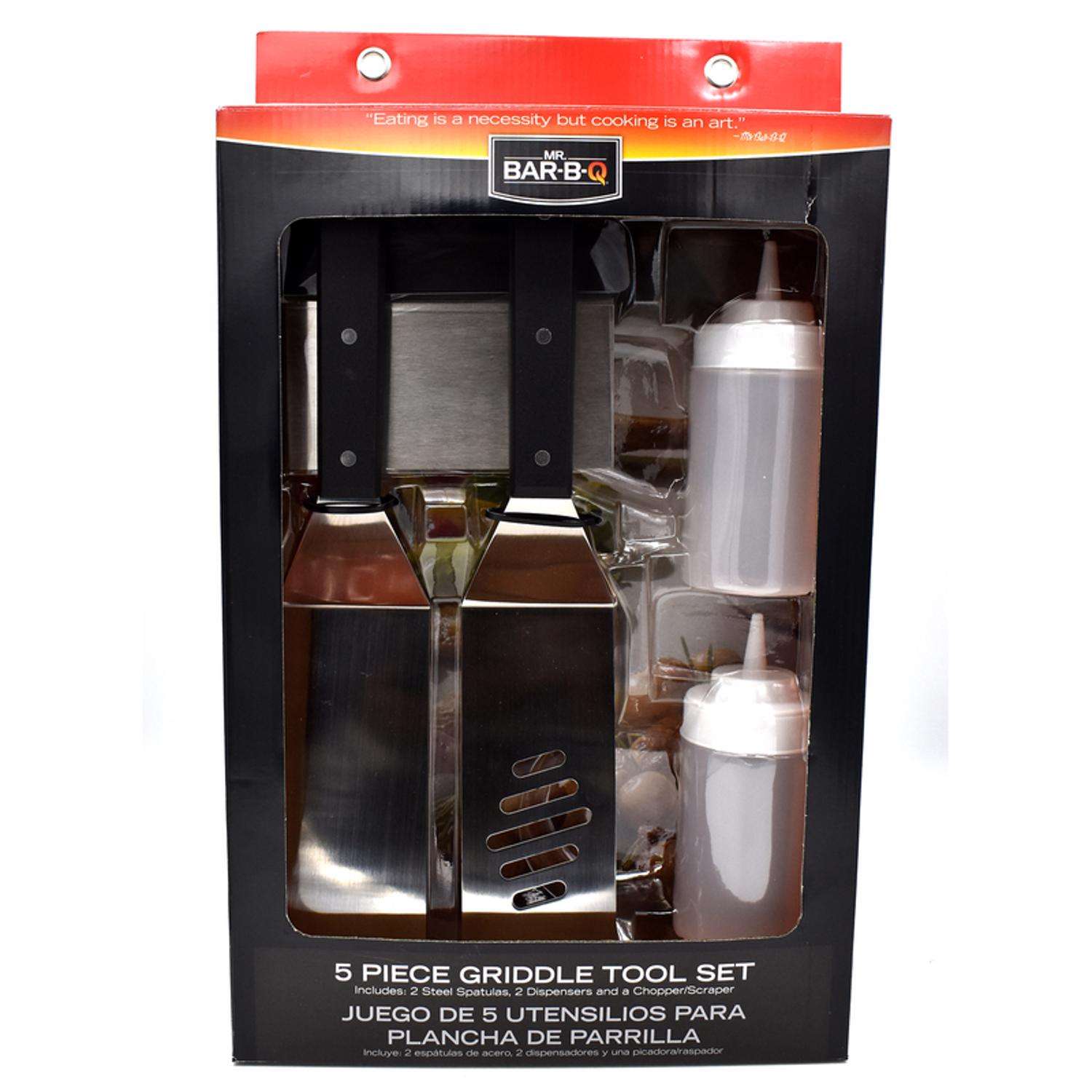 Mr. BarBQ Stainless Steel Black/Silver Griddle Tool Set 5 pc Ace