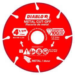 Diablo 4-1/2 in. D X 7/8 in. Diamond Metal Cut-Off Wheel