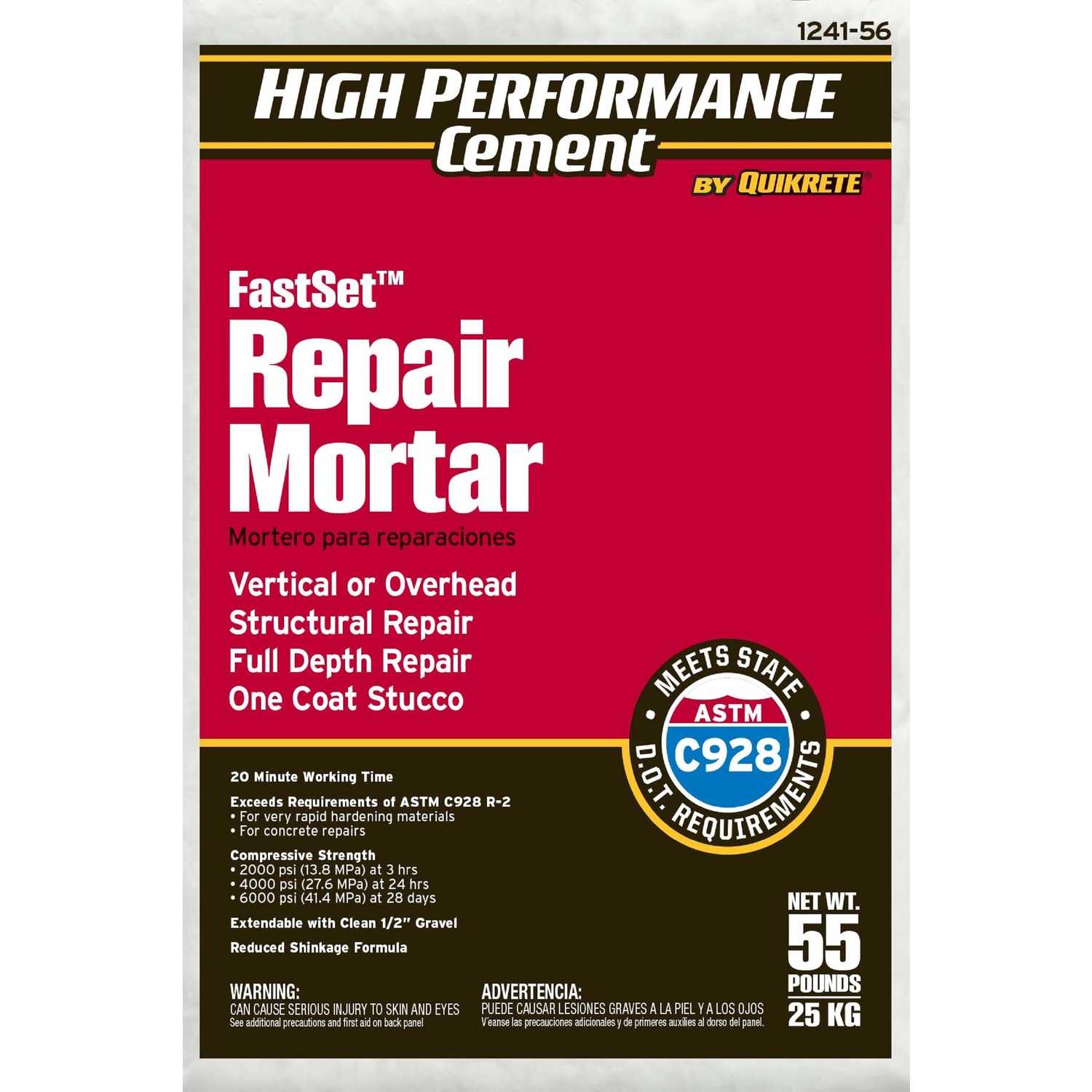 Quikrete FastSet Gray Mortar Repair 55 lb. Ace Hardware