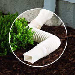 Amerimax Flex-A-Spout 4.5 in. H X 4.5 in. W X 55 in. L White Vinyl Downspout Extension