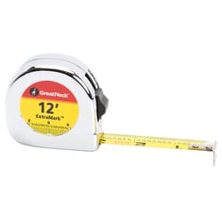 GreatNeck ExtraMark 12 ft. L X 5/8 in. W Tape Measure 1 pk