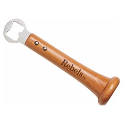 Baseball BBQ NCAA Brown Stainless Steel Manual Rebels Bottle Opener