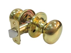 Faultless Mushroom Polished Brass Passage Door Knob Right or Left Handed