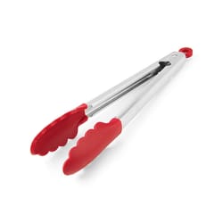 KitchenAid Silver/Red Silicone/Stainless Steel Tip Tongs