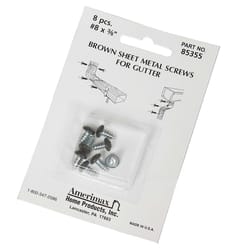 Amerimax 8 Sizes X 3/8 in. L Phillips/Slotted Round Head Sheet Metal Screws 8