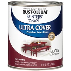 Rust-Oleum Painters Touch Ultra Cover Gloss Colonial Red Water-Based Ultra Cover Paint 1 qt