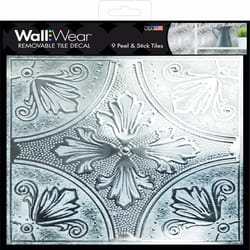 WallWear .01 in. H X 8 in. W X 8 in. L White/Silver Metal/Plastic Wall Tile