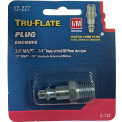Tru-Flate Steel 1/4 in. I/M Style Plug 3/8 in. Male 1 pc