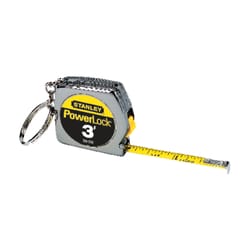 Stanley PowerLock 3 ft. L X 0.25 in. W Compact Keychain Tape Measure 1 pk
