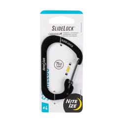 Nite Ize SlideLock 3.1 in. D Stainless Steel Black Carabiner Key Holder