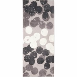 Simples Spaces 21 in. W X 54 in. L Beige/Gray Modern Dots Microfiber Polyester Accent Rug