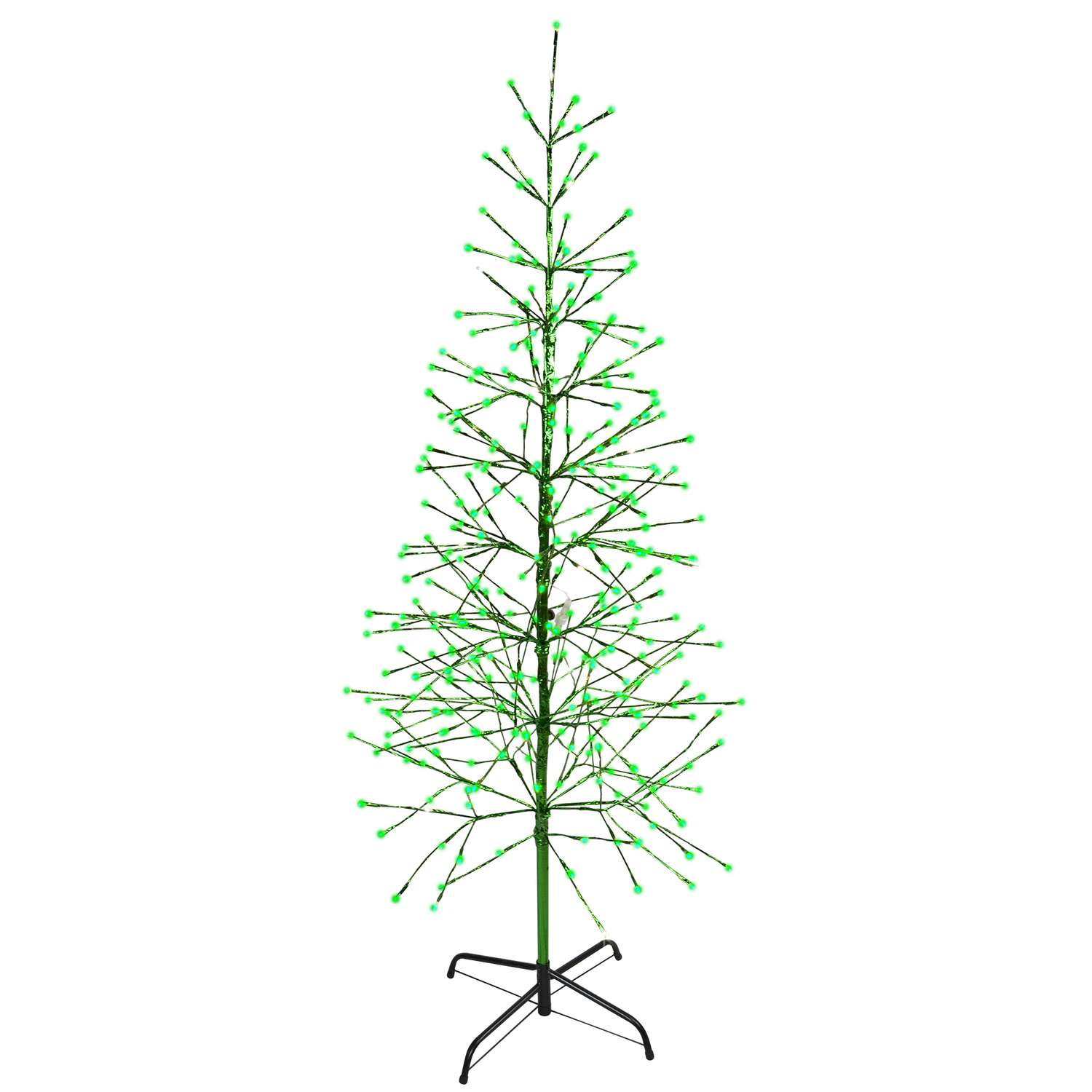 Holiday Bright Lights LED Green Twig Tree 66 in. Yard Decor Mfr