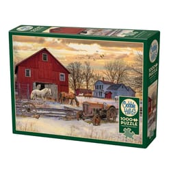Cobble Hill Winter On The Farm Jigsaw Puzzle Cardboard 1000 pc
