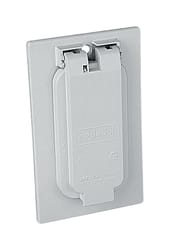 Red Dot Rectangle Zinc 1 gang Weather Proof Receptacle Box Cover
