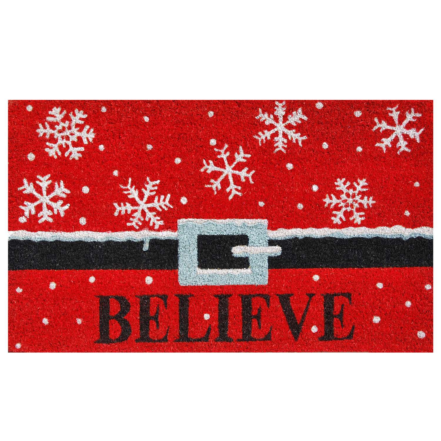Home & More 2.42 L X 1.42 W Red Christmas Believe Coir Door Mat Ace