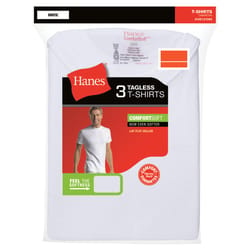 Hanes ComfortSoft S Short Sleeve Men's V-Neck white Tee Shirt