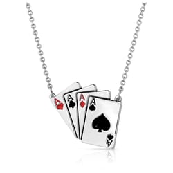 Montana Silversmiths Women's Four of a Kind Aces Silver Necklace