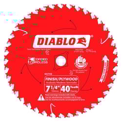 Diablo 7-1/4 in. D X 5/8 in. TiCo Hi-Density Carbide Finishing Saw Blade 40 teeth 1 pk