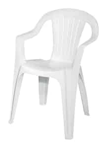 Adams  White  Polypropylene  Stackable  Chair 